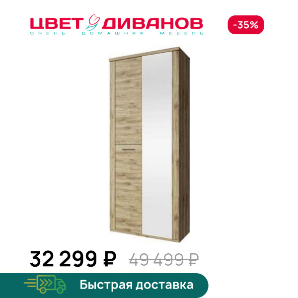 Шкаф двустворчатый с зеркалом Альтеро New 2DZ